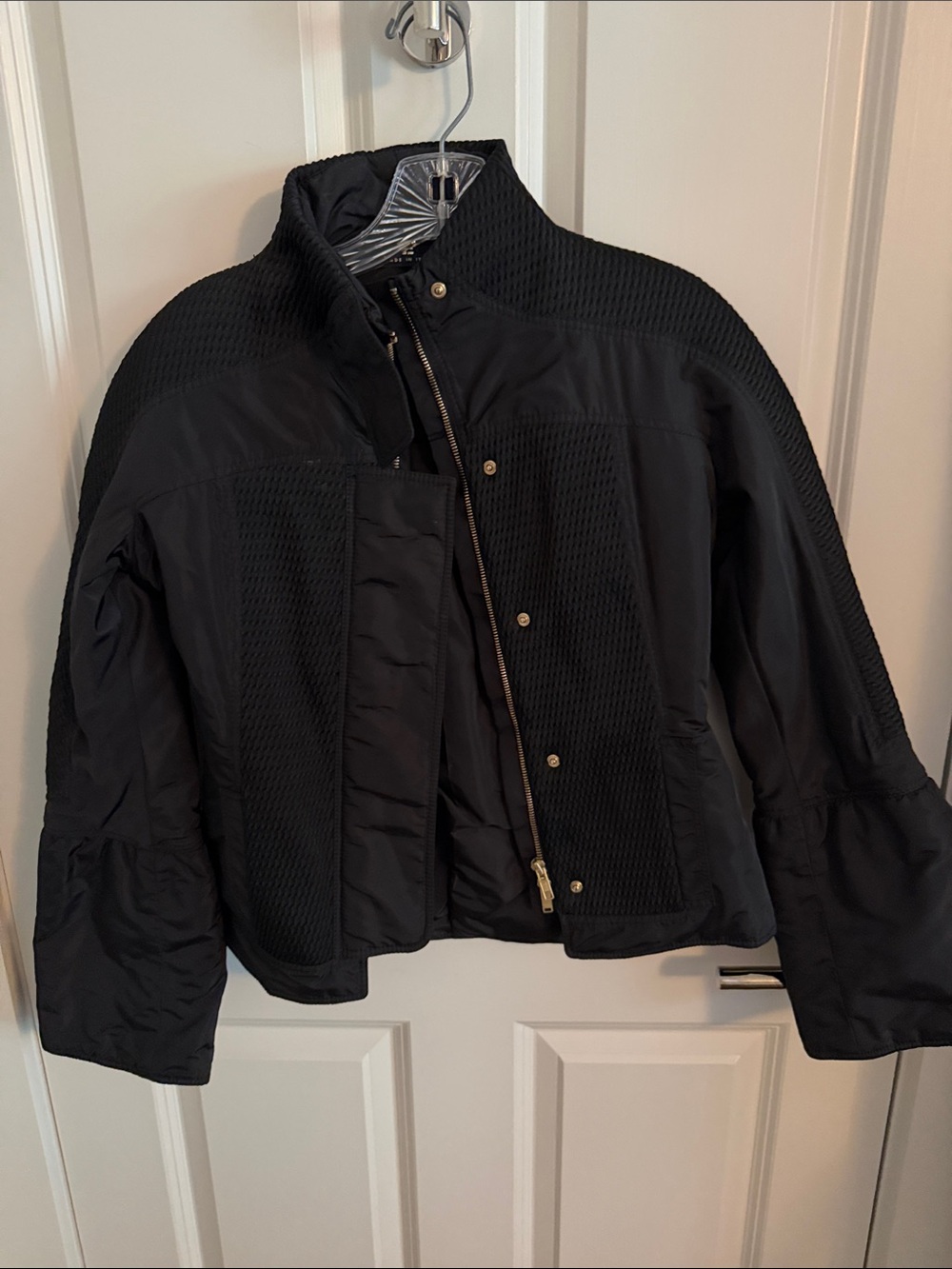 Gucci Black Quilted-Panel Puffer Jacket